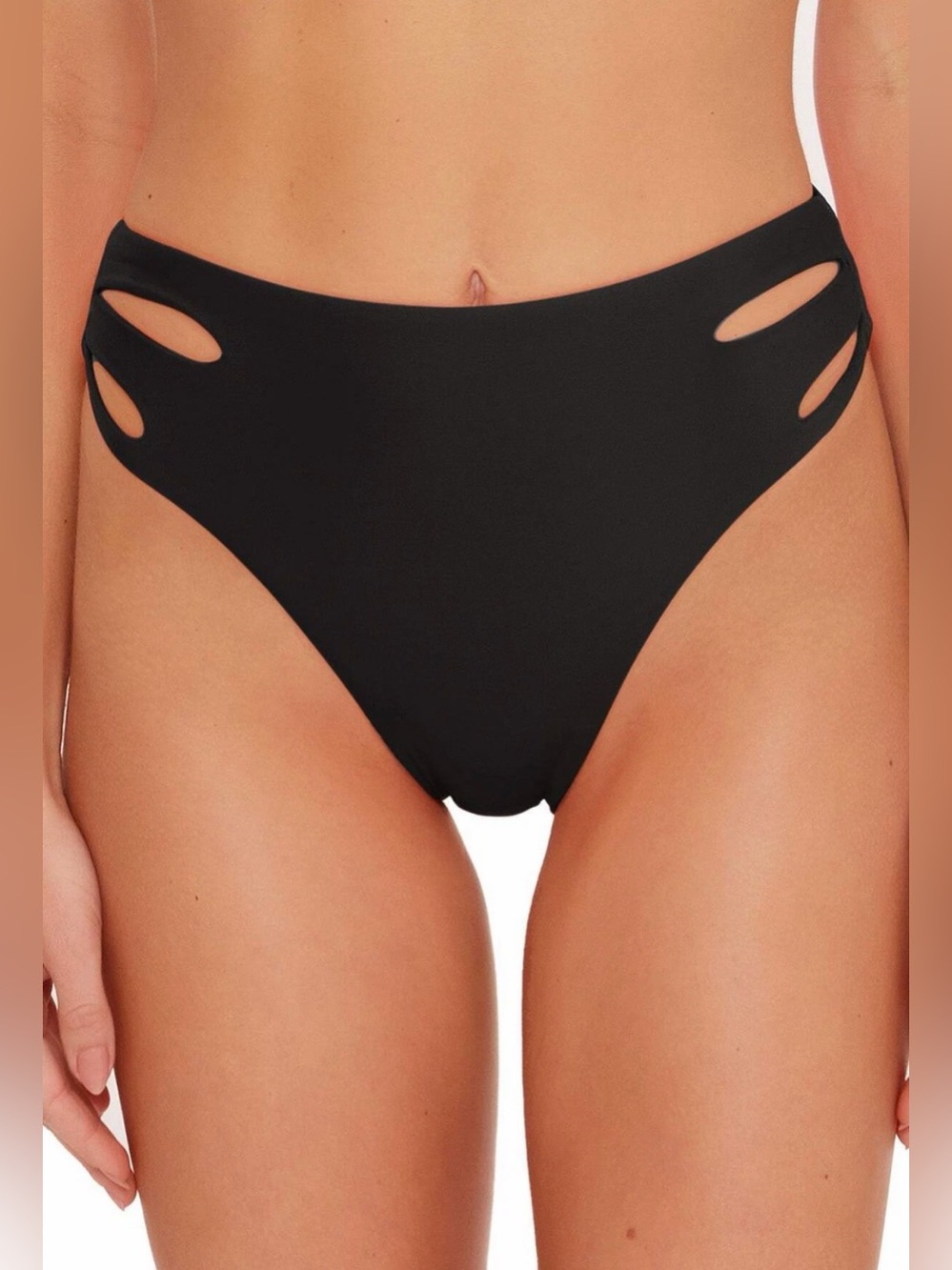 Trina Turk Monaco Solids High Waist Cut Out Bikini Bottom